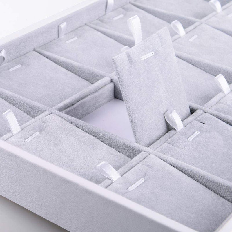 Oirlv Velvet Jewelry Organizer Trays Stackable Showcase Jewelry Display Storage Tray (15 Grids Insert) - Image 5